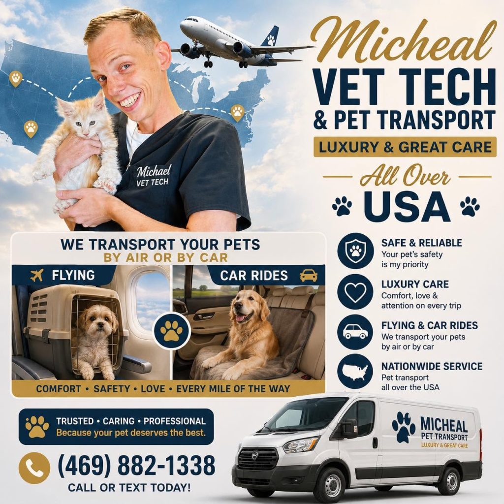 Michael vet tech nationwide pet transport by air and car